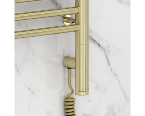 Купить Полотенцесушитель электрический 600х400 шампань МЭМ правый Сунержа Богема с полкой 3.0 020-5807-6040 в магазине сантехники Santeh-Crystal.ru