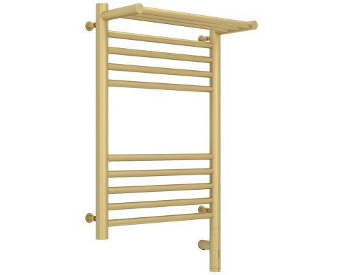 Заказать Полотенцесушитель электрический 600х400 шампань матовая  МЭМ правый Сунержа Богема с полкой 3.0 022-5807-6040 в магазине сантехники Santeh-Crystal.ru