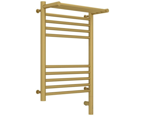 Приобрести Полотенцесушитель электрический 600х400 золотой матовый МЭМ правый Сунержа Богема с полкой 3.0 032-5807-6040 в магазине сантехники Santeh-Crystal.ru