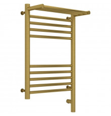 Полотенцесушитель электрический 600х400 состаренная латунь МЭМ правый Сунержа Богема с полкой 3.0 051-5807-6040