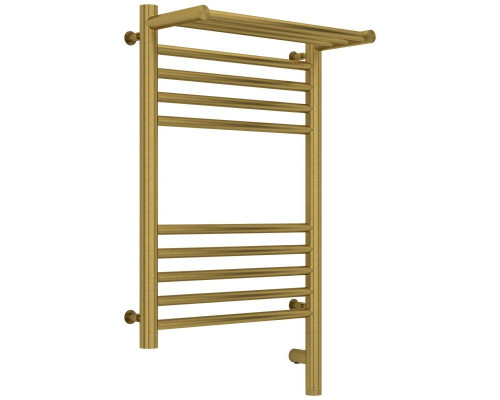 Заказать Полотенцесушитель электрический 600х400 состаренная латунь МЭМ правый Сунержа Богема с полкой 3.0 051-5807-6040 в магазине сантехники Santeh-Crystal.ru