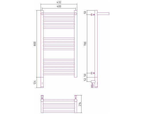 Заказать Полотенцесушитель электрический 800х400 шампань МЭМ левый Сунержа Богема с полкой 3.0 020-5806-8040 в магазине сантехники Santeh-Crystal.ru