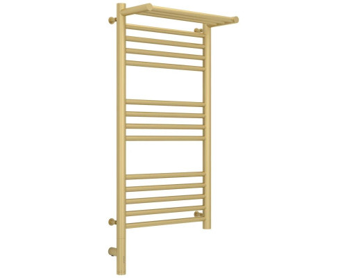 Заказать Полотенцесушитель электрический 800х400 шампань матовая МЭМ левый Сунержа Богема с полкой 3.0 022-5806-8040 в магазине сантехники Santeh-Crystal.ru