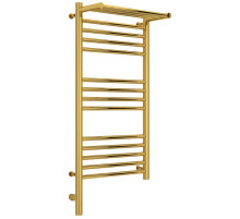 Полотенцесушитель электрический 800х400 золотой МЭМ левый Сунержа Богема с полкой 3.0 03-5806-8040