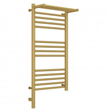 Полотенцесушитель электрический 800х400 золотой матовый МЭМ левый Сунержа Богема с полкой 3.0 032-5806-8040