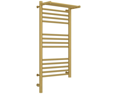 Заказать Полотенцесушитель электрический 800х400 золотой матовый МЭМ левый Сунержа Богема с полкой 3.0 032-5806-8040 в магазине сантехники Santeh-Crystal.ru