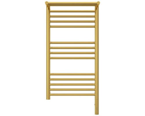Приобрести Полотенцесушитель электрический 800х400 золотой МЭМ правый Сунержа Богема с полкой 3.0 03-5807-8040 в магазине сантехники Santeh-Crystal.ru