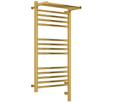 Полотенцесушитель электрический 800х400 золотой МЭМ правый Сунержа Богема с полкой 3.0 03-5807-8040