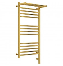 Полотенцесушитель электрический 800х400 золотой МЭМ правый Сунержа Богема с полкой 3.0 03-5807-8040
