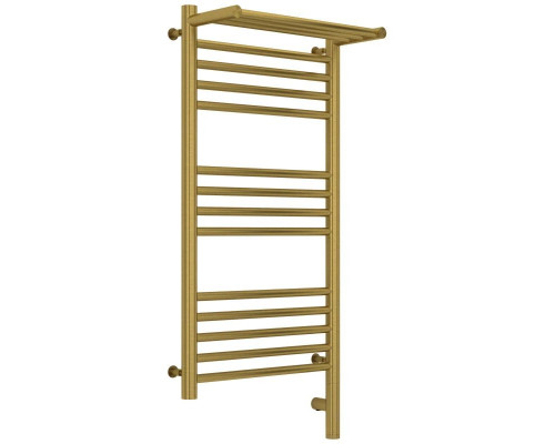 Купить Полотенцесушитель электрический 800х400 cостаренная латунь МЭМ правый Сунержа Богема с полкой 3.0 051-5807-8040 в магазине сантехники Santeh-Crystal.ru