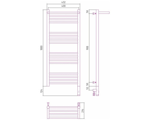 Приобрести Полотенцесушитель электрический 1000х400 золотой матовый МЭМ правый Сунержа Богема с полкой 3.0 032-5807-1040 в магазине сантехники Santeh-Crystal.ru