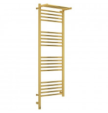 Полотенцесушитель электрический 1200х400 золотой МЭМ левый Сунержа Богема с полкой 3.0 03-5806-1240
