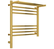 Полотенцесушитель электрический 500х500 золотой МЭМ левый Сунержа Богема с полкой 3.0 03-5806-5050