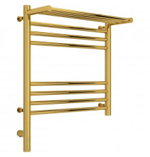 Полотенцесушитель электрический 500х500 золотой МЭМ левый Сунержа Богема с полкой 3.0 03-5806-5050