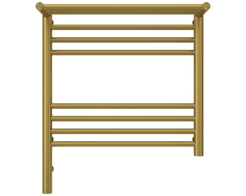 Заказать Полотенцесушитель электрический 500х500 состаренная латунь МЭМ левый Сунержа Богема с полкой 3.0 051-5806-5050 в магазине сантехники Santeh-Crystal.ru