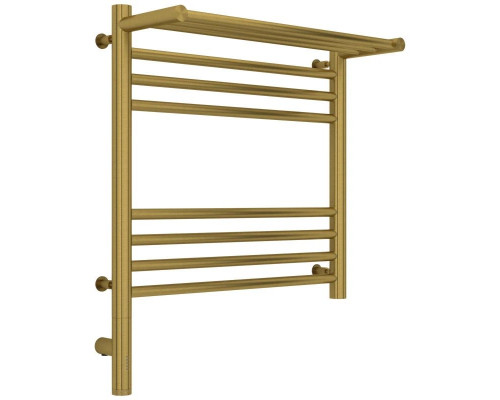 Заказать Полотенцесушитель электрический 500х500 состаренная латунь МЭМ левый Сунержа Богема с полкой 3.0 051-5806-5050 в магазине сантехники Santeh-Crystal.ru