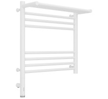 Полотенцесушитель электрический 500х500 белый матовый МЭМ левый Сунержа Богема с полкой 3.0 30-5806-5050