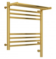 Полотенцесушитель электрический 500х500 золотой МЭМ правый Сунержа Богема с полкой 3.0 03-5807-5050