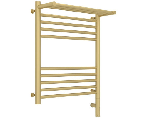 Заказать Полотенцесушитель электрический 600х500 шампань матовая МЭМ правый Сунержа Богема с полкой 3.0 022-5807-6050 в магазине сантехники Santeh-Crystal.ru