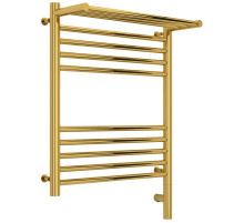 Полотенцесушитель электрический 600х500 золотой МЭМ правый Сунержа Богема с полкой 3.0 03-5807-6050