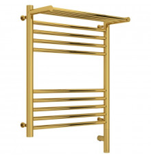 Полотенцесушитель электрический 600х500 золотой МЭМ правый Сунержа Богема с полкой 3.0 03-5807-6050