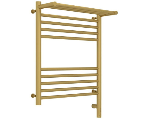 Заказать Полотенцесушитель электрический 600х500 золотой матовый МЭМ правый Сунержа Богема с полкой 3.0 032-5807-6050 в магазине сантехники Santeh-Crystal.ru