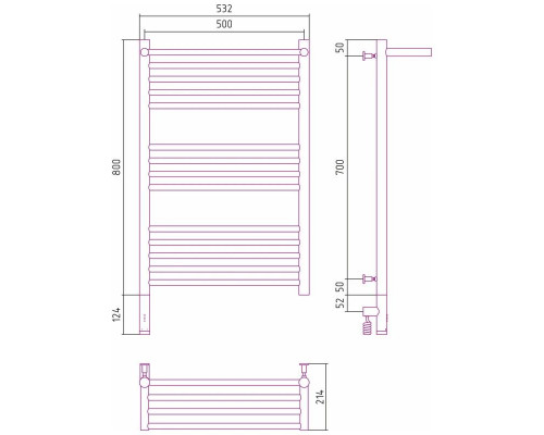 Заказать Полотенцесушитель электрический 800х500 шампань МЭМ левый Сунержа Богема с полкой 3.0 020-5806-8050 в магазине сантехники Santeh-Crystal.ru