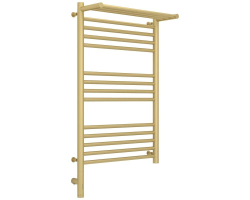 Купить Полотенцесушитель электрический 800х500 шампань матовая МЭМ левый Сунержа Богема с полкой 3.0 022-5806-8050 в магазине сантехники Santeh-Crystal.ru