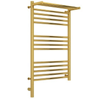 Полотенцесушитель электрический 800х500 золотой МЭМ левый Сунержа Богема с полкой 3.0 03-5806-8050