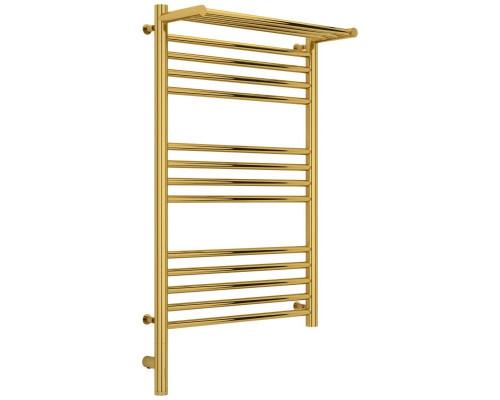 Приобрести Полотенцесушитель электрический 800х500 золотой МЭМ левый Сунержа Богема с полкой 3.0 03-5806-8050 в магазине сантехники Santeh-Crystal.ru