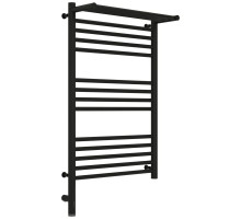 Полотенцесушитель электрический 800х500 черный матовый МЭМ левый Сунержа Богема с полкой 3.0 31-5806-8050