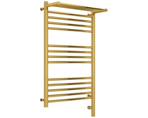 Приобрести Полотенцесушитель электрический 800х500 золотой МЭМ правый Сунержа Богема с полкой 3.0 03-5807-8050 в магазине сантехники Santeh-Crystal.ru