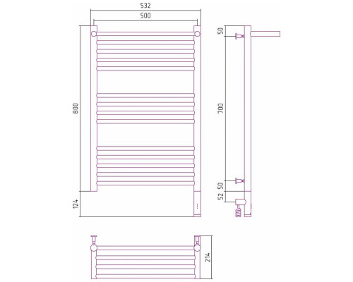 Приобрести Полотенцесушитель электрический 800х500 золотой МЭМ правый Сунержа Богема с полкой 3.0 03-5807-8050 в магазине сантехники Santeh-Crystal.ru