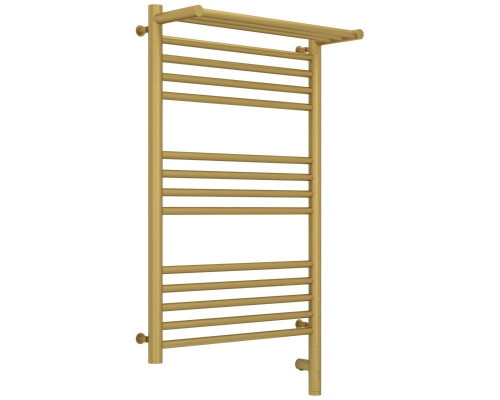 Купить Полотенцесушитель электрический 800х500 золотой матовый МЭМ правый Сунержа Богема с полкой 3.0 032-5807-8050 в магазине сантехники Santeh-Crystal.ru