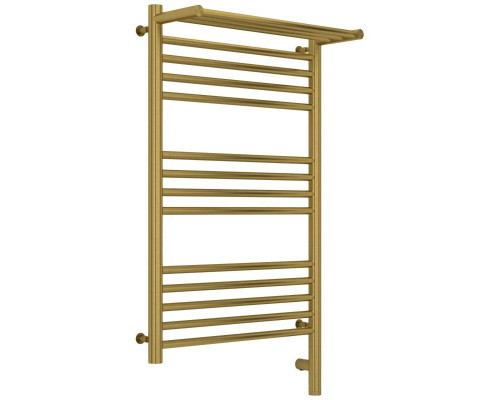 Купить Полотенцесушитель электрический 800х500 состаренная латунь МЭМ правый Сунержа Богема с полкой 3.0 051-5807-8050 в магазине сантехники Santeh-Crystal.ru