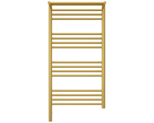 Купить Полотенцесушитель электрический 1000х500 золотой МЭМ левый Сунержа Богема с полкой 3.0 03-5806-1050 в магазине сантехники Santeh-Crystal.ru