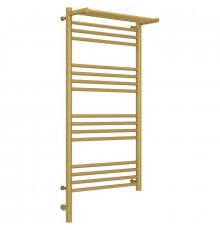 Полотенцесушитель электрический 1000х500 золотой матовый МЭМ левый Сунержа Богема с полкой 3.0 032-5806-1050