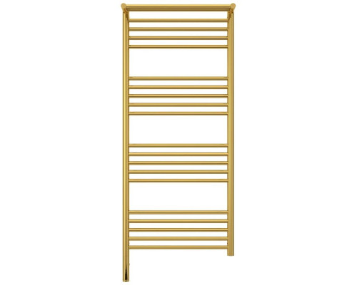 Заказать Полотенцесушитель электрический 1200х500 золотой МЭМ левый Сунержа Богема с полкой 3.0 03-5806-1250 в магазине сантехники Santeh-Crystal.ru