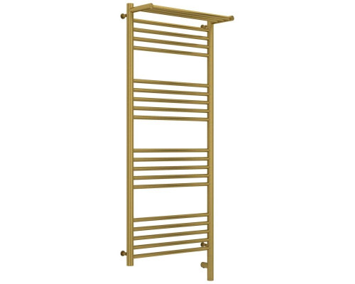 Купить Полотенцесушитель электрический 1200х500 состаренная латунь МЭМ правый Сунержа Богема с полкой 3.0 051-5807-1250 в магазине сантехники Santeh-Crystal.ru