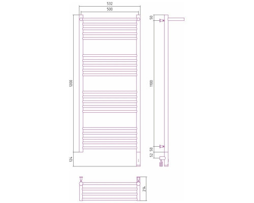 Купить Полотенцесушитель электрический 1200х500 состаренная латунь МЭМ правый Сунержа Богема с полкой 3.0 051-5807-1250 в магазине сантехники Santeh-Crystal.ru