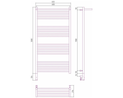 Заказать Полотенцесушитель электрический 1200х600 состаренная латунь МЭМ левый Сунержа Богема с полкой 3.0 051-5806-1260 в магазине сантехники Santeh-Crystal.ru