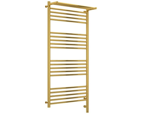 Купить Полотенцесушитель электрический 1200х600 золотой МЭМ правый Сунержа Богема с полкой 3.0 03-5807-1260 в магазине сантехники Santeh-Crystal.ru