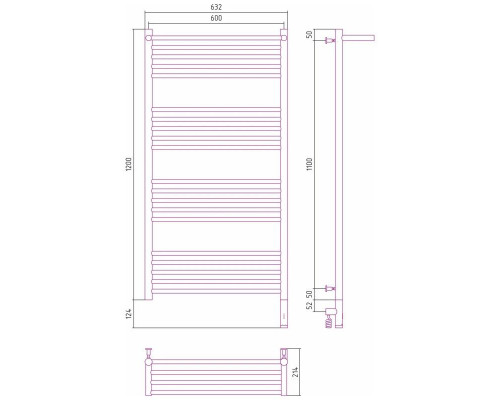 Заказать Полотенцесушитель электрический 1200х600 сатин МЭМ правый Сунержа Богема с полкой 3.0 071-5807-1260 в магазине сантехники Santeh-Crystal.ru