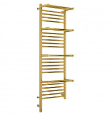 Полотенцесушитель электрический 1200х400 золотой МЭМ левый Сунержа Богема с полкой 3.0 03-5808-1240