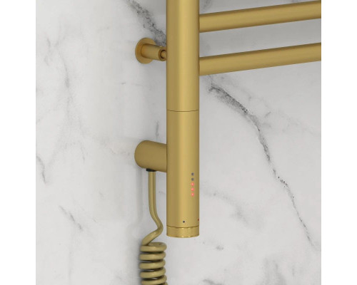 Приобрести Полотенцесушитель электрический 1200х400 золотой матовый МЭМ левый Сунержа Богема с полкой 3.0 032-5808-1240 в магазине сантехники Santeh-Crystal.ru