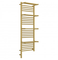 Полотенцесушитель электрический 1200х400 золотой матовый МЭМ левый Сунержа Богема с полкой 3.0 032-5808-1240