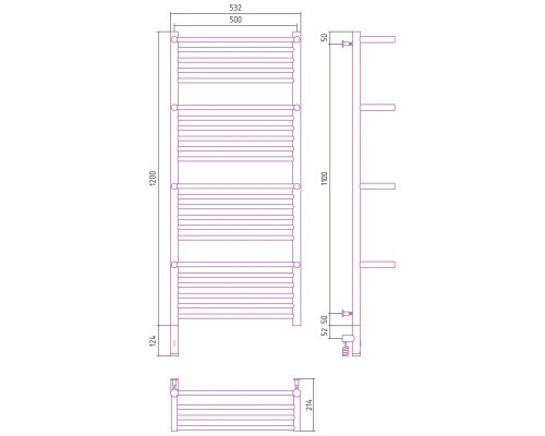 Заказать Полотенцесушитель электрический 1200х500 золотой МЭМ левый Сунержа Богема с полкой 3.0 03-5808-1250 в магазине сантехники Santeh-Crystal.ru