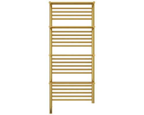 Заказать Полотенцесушитель электрический 1200х500 золотой МЭМ левый Сунержа Богема с полкой 3.0 03-5808-1250 в магазине сантехники Santeh-Crystal.ru