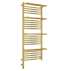 Полотенцесушитель электрический 1200х500 золотой МЭМ левый Сунержа Богема с полкой 3.0 03-5808-1250
