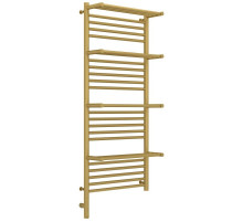 Полотенцесушитель электрический 1200х500 золотой матовый МЭМ левый Сунержа Богема с полкой 3.0 032-5808-1250